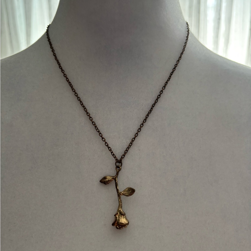 Beauty and the Beast Rose Necklace